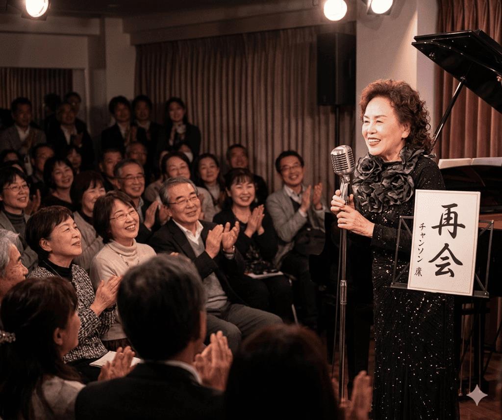 定期歌謡ショーで再会を唄う母の画像